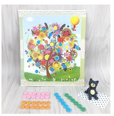 as picture Новое Дошкольное образование Обучающие кнопки для рукоделия Пазлы детские игрушки идея для детского сада Интерактивная паста картина детский подарок - Цвет: as picture