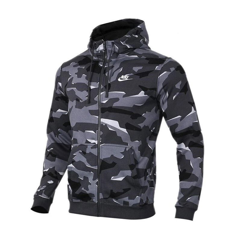 Оригинальное новое поступление NIKE AS M NSW Клубная камуфляжная Толстовка FZBB Мужская куртка спортивная одежда с капюшоном