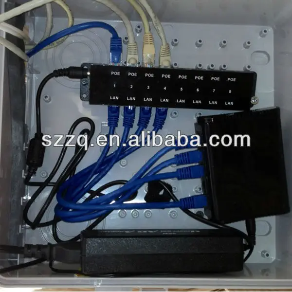 Безопасность 8 портов Пассивный POE инжектор мощность по Ethernet для IP сетевой камеры Ubiquiti и MikroTik