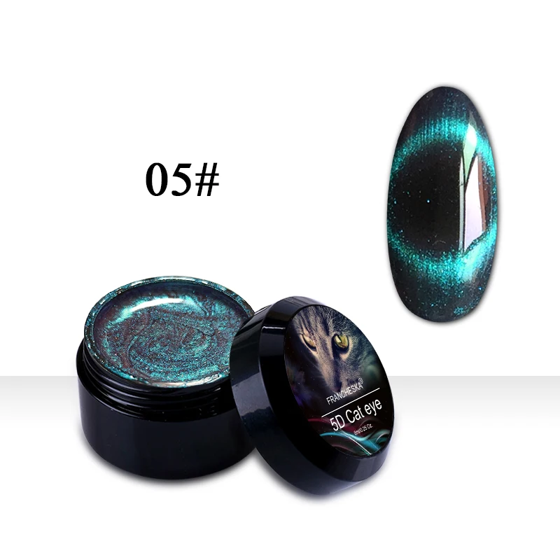 5D cat eye gel 05 Francheska 5D Гель-лак для ногтей кошачий глаз 8 мл УФ-Гель-лак магнитный лак для ногтей Дизайн ногтей Полупостоянный светодиодный с подарочной бесплатной кистью - Цвет: 5D cat eye gel 05