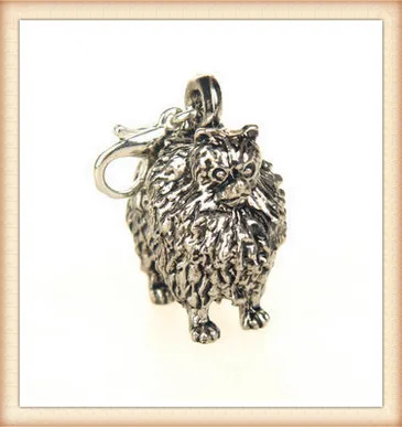 Новая мода ручная работа цепочка для ключей с животными милая Померанская собака