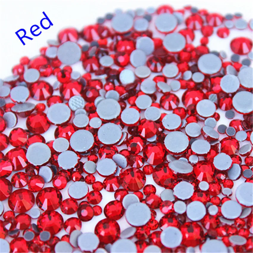 Quality 1440Pcs Mix Size SS6-SS20 Crystal Glass Rhinestone Flatback Hot fix Rhinestones for fixing Clothes Dress Decorations | Дом и сад