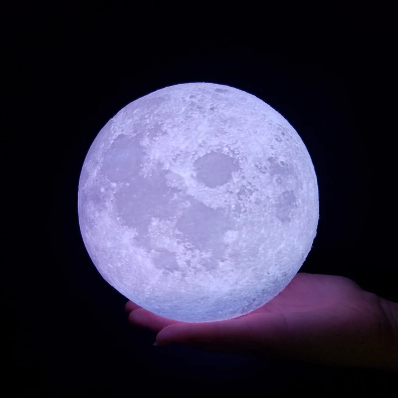 Светодиодная Лунная лампа с 3D принтом Луны ночник перезаряжаемая прикроватная