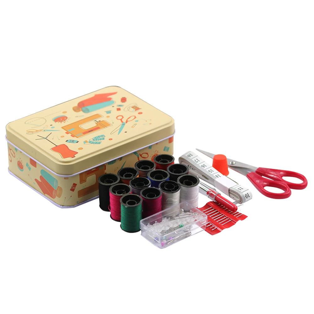 36pcs Multi-function Travel Sewing Kit Stitches Needles Thread Scissor Storage Box Home Sewing Set For Mom Gifts