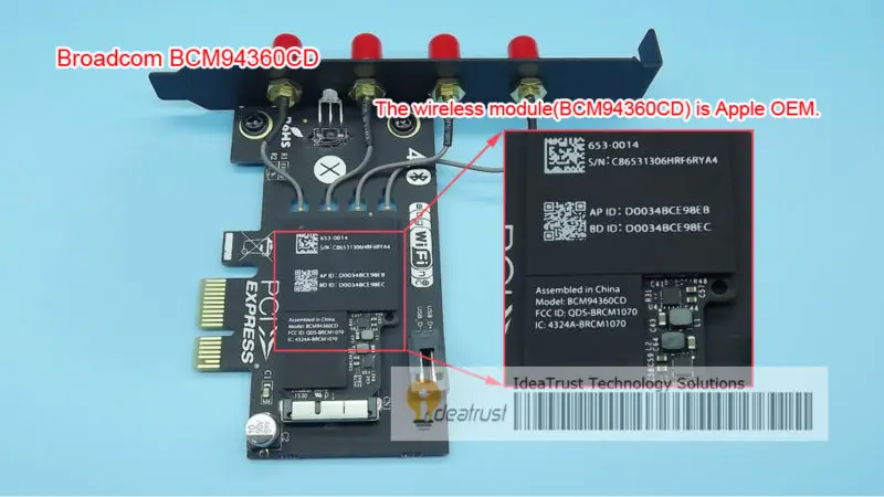 Broadcom BCM94360CD двухдиапазонный 2.4 и 5 ГГц переменного тока 4 антенны беспроводной