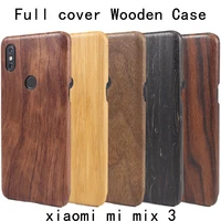 natural wooden bamboo case for xiaomi mi mix 3 mix3 wood latte case cover walnut shell full cover style 2 stable real wood