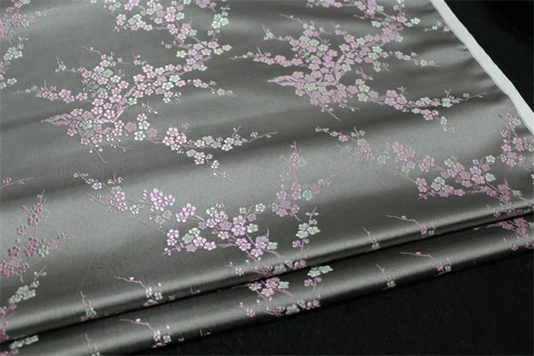 CF61 1 ярд китайский цветок сливы шелковая парча ткань Cheongsam одежда костюмы DIY Ткань для шитья кушион покрывало ткань