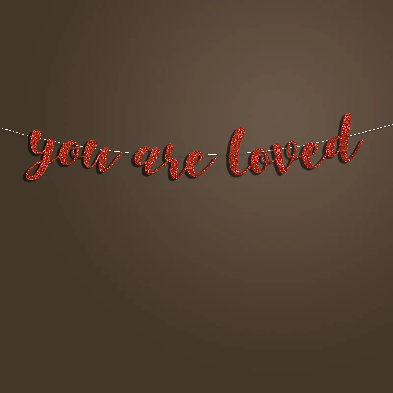 Блестящие курсивные буквы-вы любите баннер Вечерние Декорации для детской душа