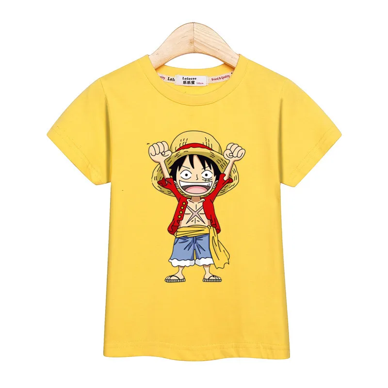Футболка Luffy для мальчиков с аниме новинка мультяшная футболка Детская хлопковая