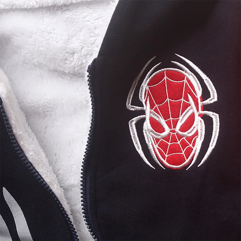 Флисовые толстовки для мальчиков с рисунком Человека-паука детская зимняя