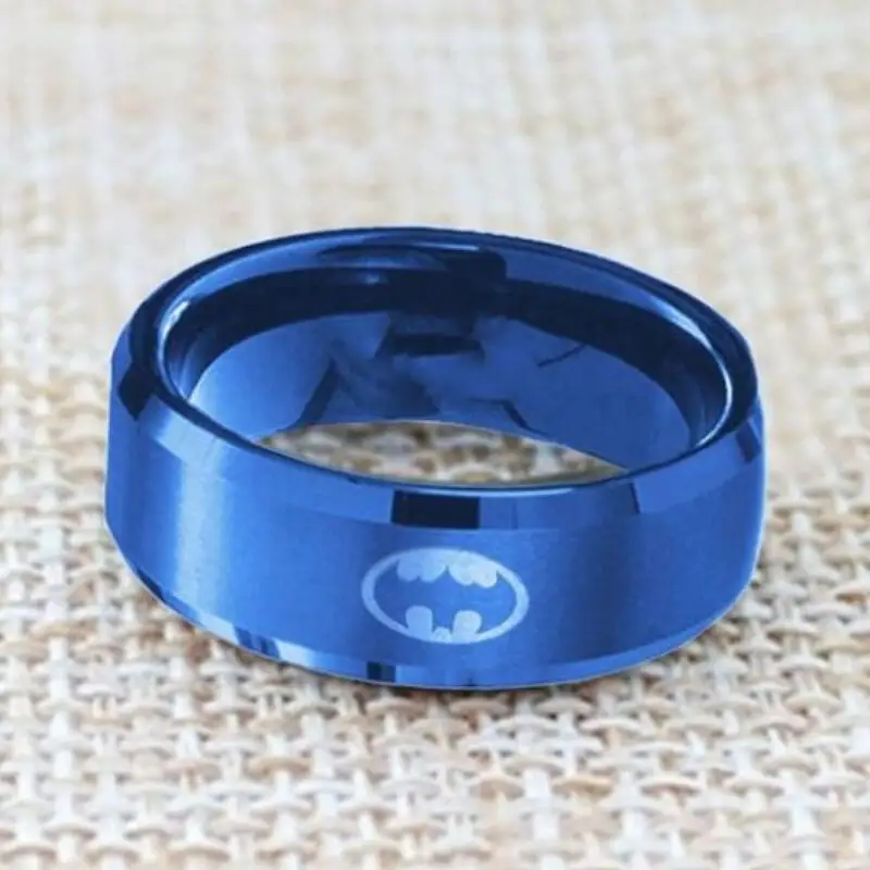 Мужское черное титановое кольцо 8 мм|Кольца| |