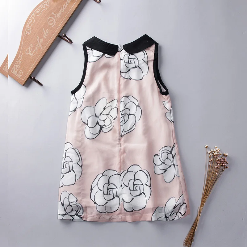 Kids Floral Princess Dress For Girls Toddler Boutique Cotton Summer Peter Pan Collar Sleeveless Children Frocks Clothes | Детская одежда