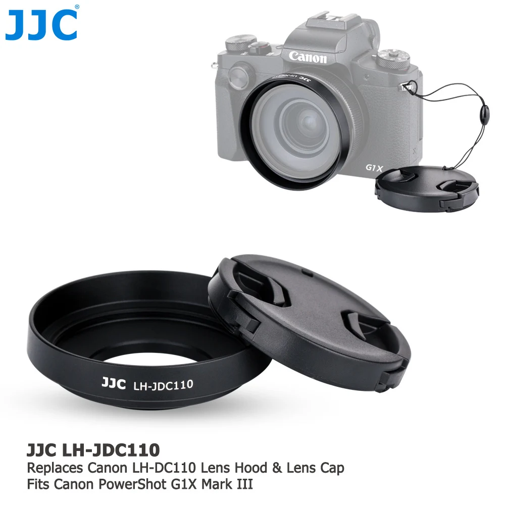 

JJC Camera Screw Lens Hood 49mm Cap Filter Protector for Canon PowerShot G1X Mark III Replaces LH-DC110