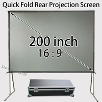 quick open hd rear projector screen 200inch 169 with carry case for outdoor party movie display