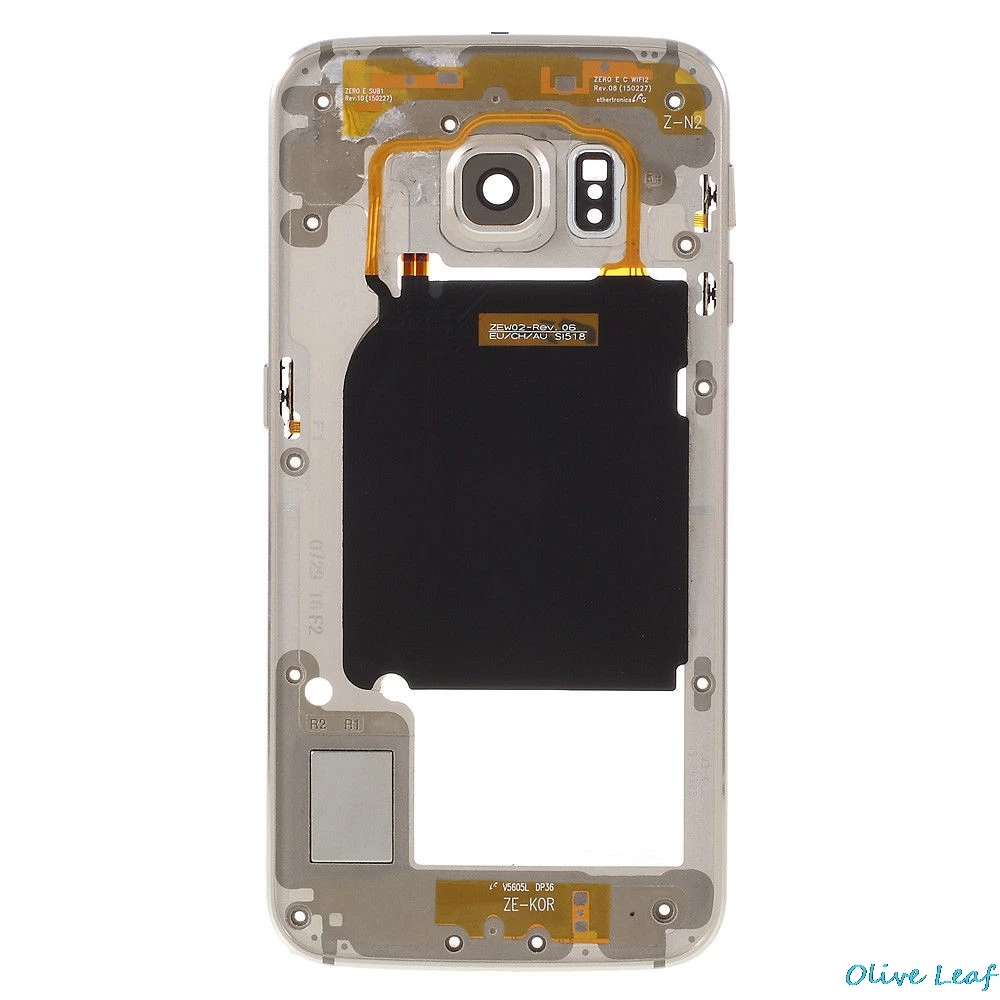 100% Оригинальный средний корпус задняя средняя рамка крышка для Samsung GALAXY S6 G920 G920F/