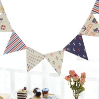 1 8m anchor marine string banner diy paper garland flag baby shower bunting banner wedding home decoration party supplies