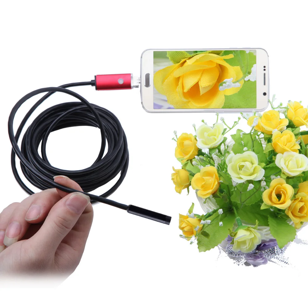 Черный 2 в 1 Мини USB эндоскоп usb бороскоп Инспекционная камера микроскоп цифровая лупа для телефонов Android PC 5,5 мм 5 м