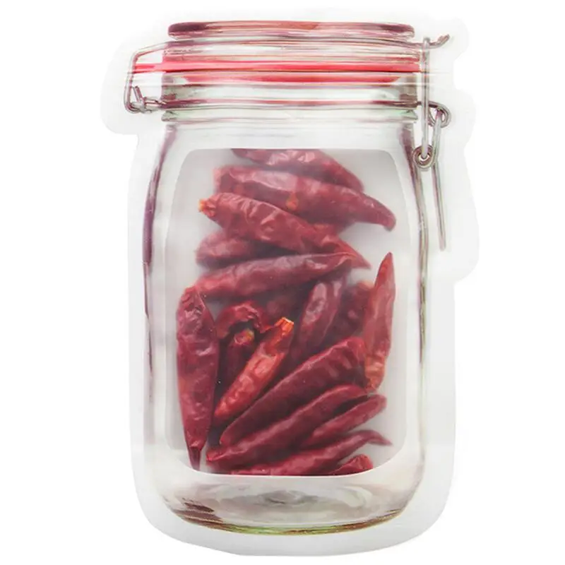 4 штуки, сумки на молнии Mason Jar, многоразовая сумка для хранения закусок, герметичные сумки для хранения еды, сэндвич, для путешествий, детей