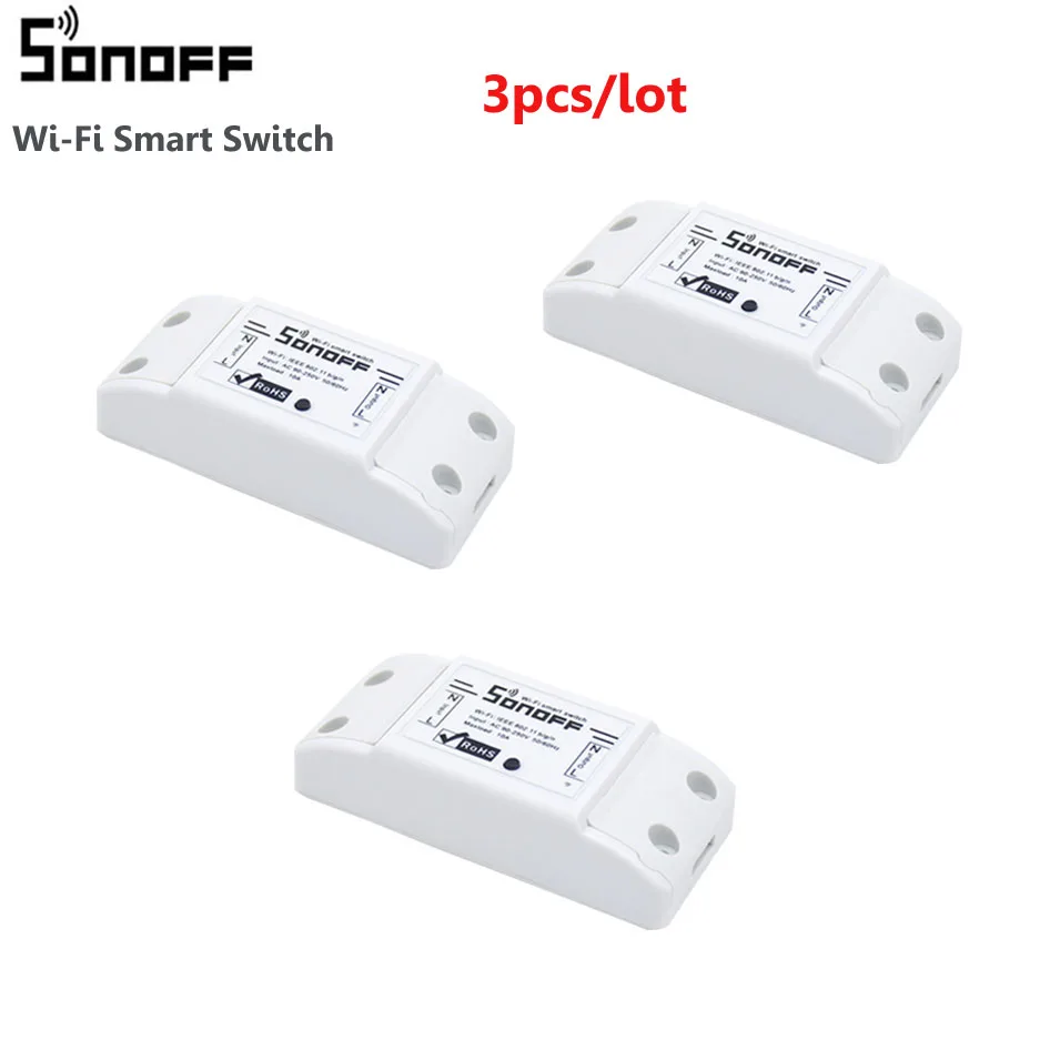 Беспроводной смарт переключатель Itead Sonoff 3 шт. универсальный модуль