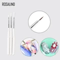 ROSALIND 3Pcs/Lot White nail brush For UV Gel Polish Soft Brushes for manicure Tiny Painting Nail Pattern nail art Pen