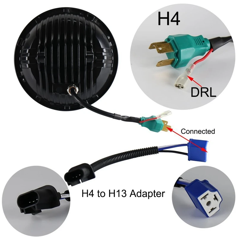 

7 Inch 75W LED Headlights H6024 Hi / Lo DRL Combo Upgrade Light for Beetle Classic Car Headlamp Conversion Kit