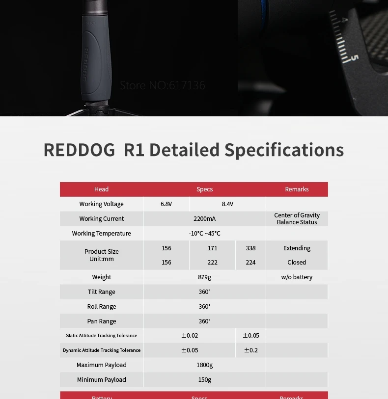 BENRO REDDOG R1 ручной карданный стабилизатор для беззеркальной камеры или видео алюминиевый стабилизатор Bluetooth управление