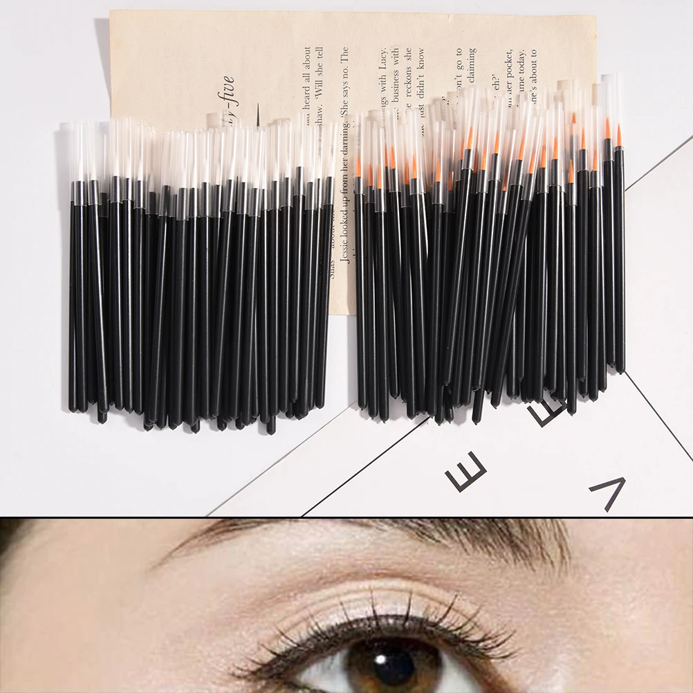 

50pcs Makeup Brushes Disposable Eyeliner Brush Eye Lip Makeup Micro One-Off Eye Liner Liquid Wand Applicator Cosmetic Brush Tool