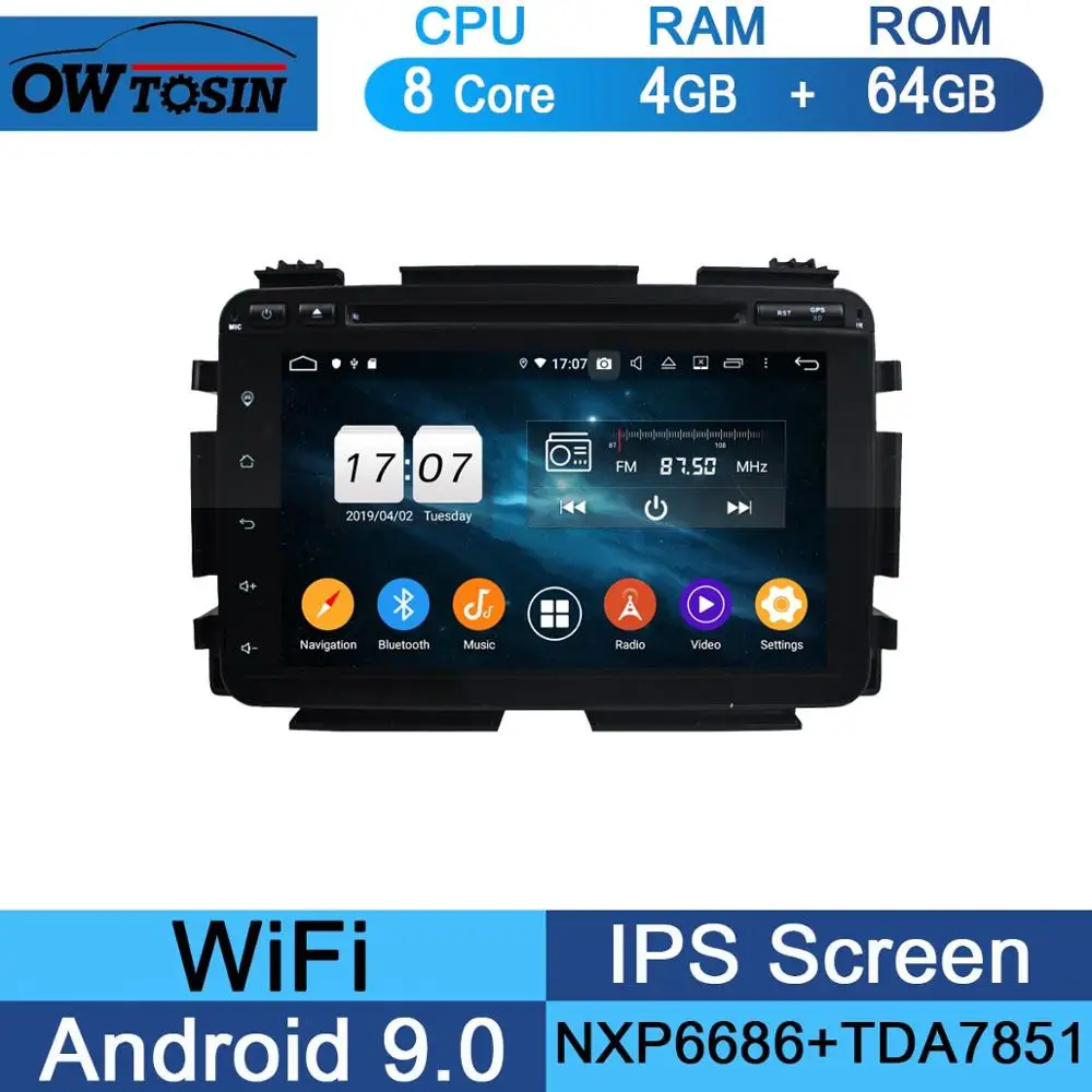 64G " ips 1920*1080 8Core 4G+ 64G Android 9,0 Автомобильный DVD плеер для Honda Vezel HR-V вариабельности сердечного ритма XR-V DSP радио gps - Цвет: 64G