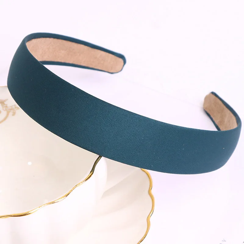 style1 dark green Женский обруч для волос, одноцветная шелковая повязка для головы, винтажные женские повязки для волос, обруч для волос, аксессуары для волос для девочек, тюрбан, женский головной Убор - Цвет: style1 dark green