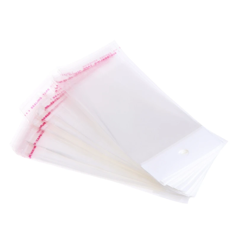

100 шт./компл. пластиковый упаковочный пакет прозрачный самоклеящийся полипропиленовый Ювелирная пломба 6x12 см