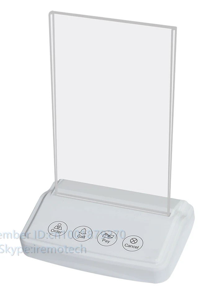 4-button сенсорный пресс беспроводной вызов кнопка Настольного абонент с меню карты