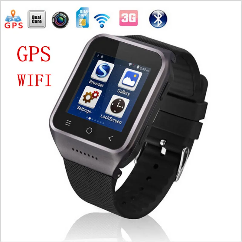 ZGPAX1.54 дюймов 3g часы 2.0MP Камера WCDMA GSM Android 4 MTK6572 двухъядерный телефон Смарт с gps WI FI pk