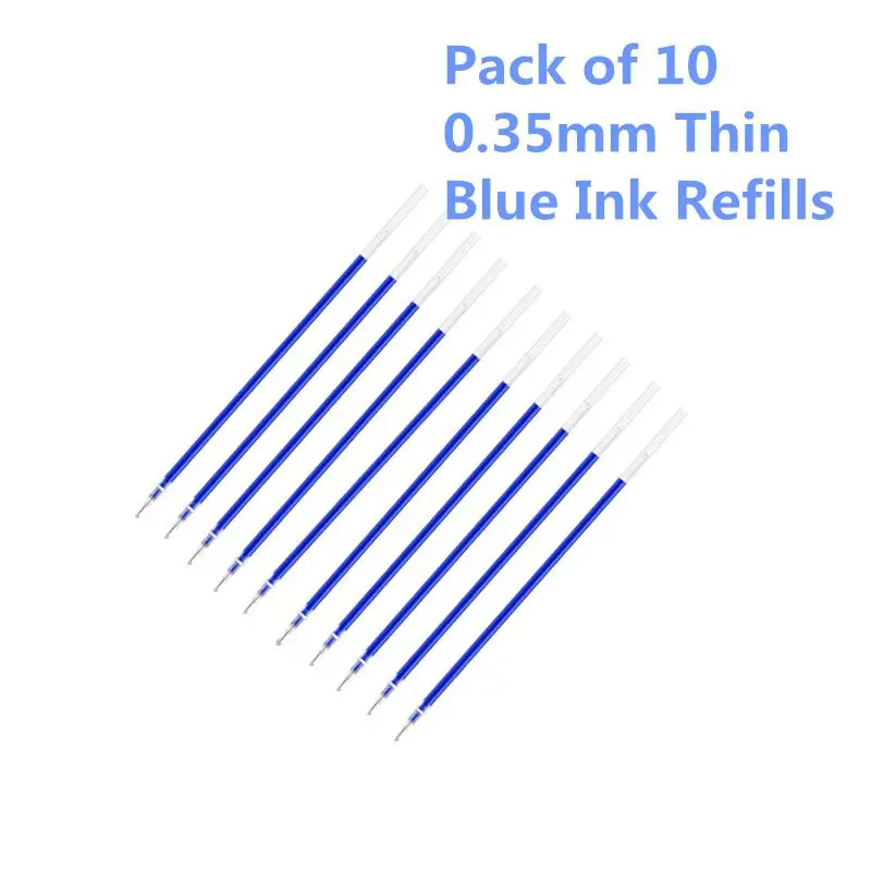 Pack of 10 Blue 6 шт./компл. 0,35 мм гелевая ручка черного цвета симпатичные канцелярские принадлежности Kawaii офисные и школьные принадлежности гелевая заправки для ручек школьные канцелярские поставщиков - Цвет: Pack of 10 Blue