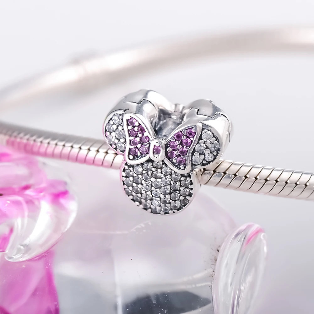 Suplush Real 100% 925 Sterling Silver AAA CZ Stones Cartoon Charms Beads Fit Original Pandora Bracelets Jewelry Making PSMB0748 | Украшения