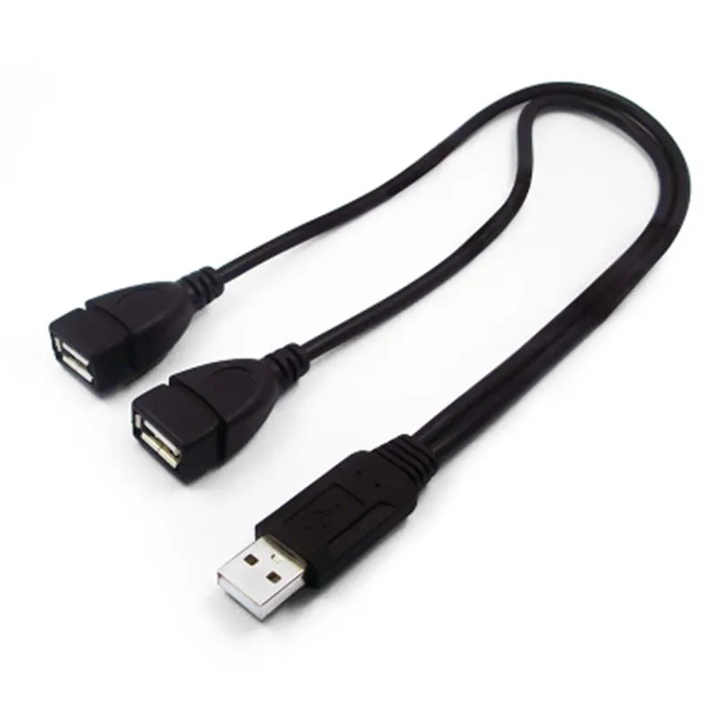 Двойной USB удлинитель A Male к 2 Female Y Cable адаптер питания разветвитель USB2.0 2Dual Jack