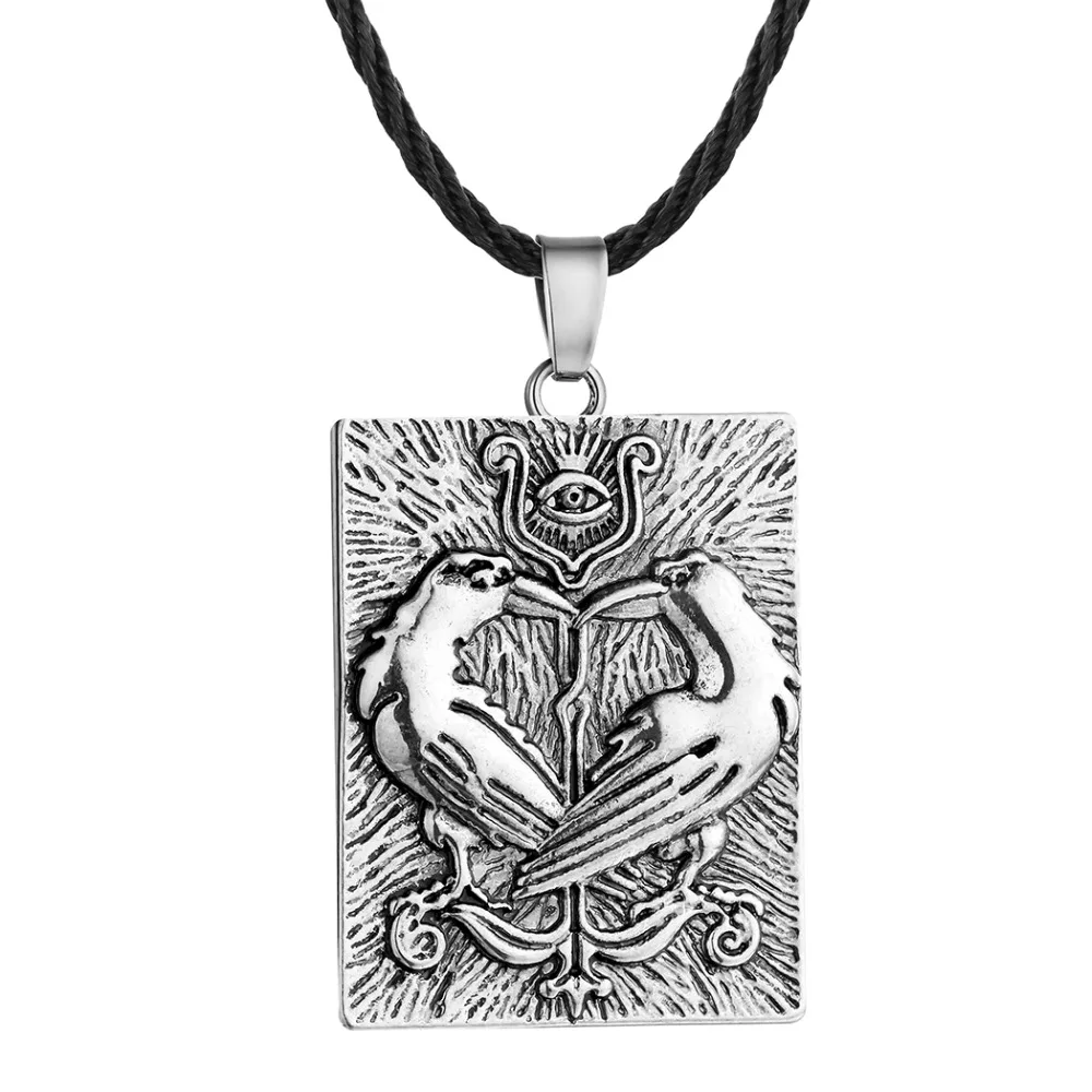 QIAMNI Punk Slavic Double Couple Bird Animal Pendant Necklace Pagan Amulet Nordic Viking Jewelry Friendship Birthday Gift Charm | Украшения