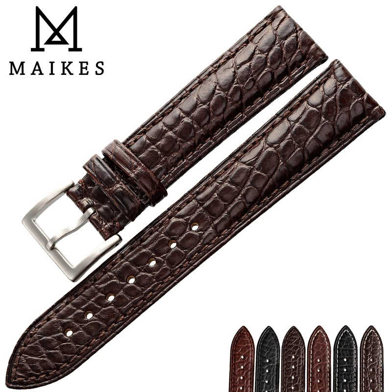 MAIKES Handmade Brown Watch Accessories Women Watchbands 14mm - 24mm Genuine Leather Watch Strap For Brand Watch Band wholesale