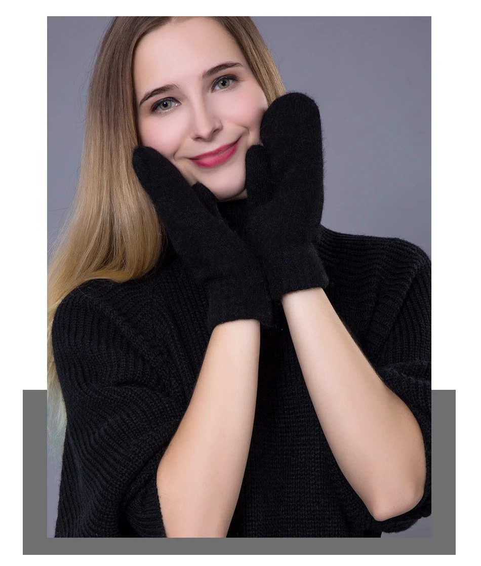 Iwinter, Новая мода бренд Зимние перчатки для Для женщин Для мужчин Мех животных теплые женские Прихватки для мангала Повседневное трикотажные открытый детские перчатки варежки
