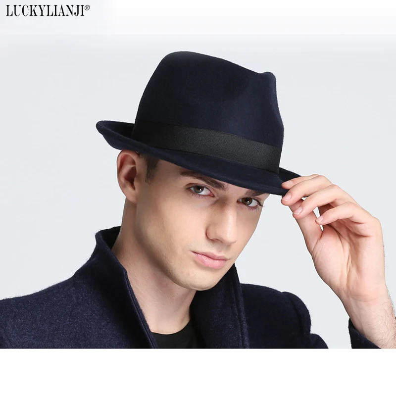 LUCKYLIANJI ретро Жесткий войлок Для женщин мужские складные шляпа с широкими полями