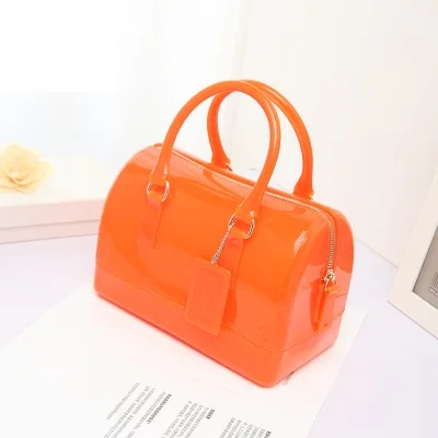 Orange Новинка, силиконовая летняя милая сумка для конфет, желе, Женская Повседневная Сумка-тоут, женская сумка через плечо, пляжные сумки, сумка для девушек - Цвет: Orange
