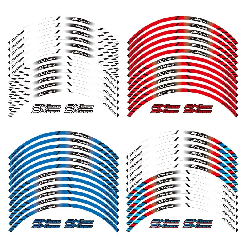 

12 X Thick Edge Outer Rim Sticker Stripe Wheel Decals FIT KYMCO AK550 AK 550