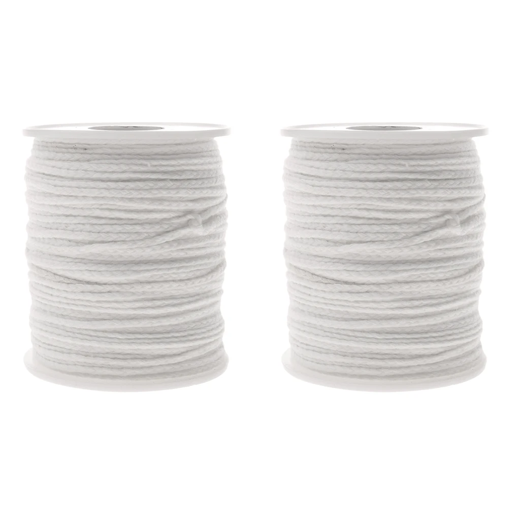 

2 Rolls 61m Organic Cotton Braid Candle Wick Spool Candle Making Supplies