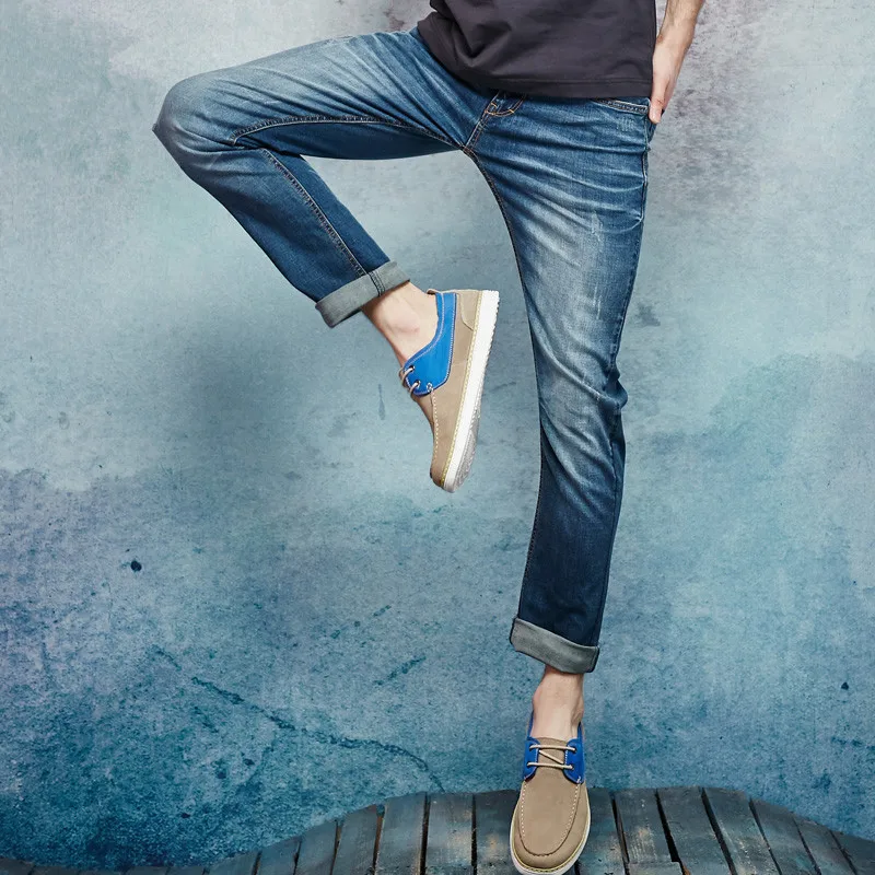 Джинсы скинни мужские модные повседневные джинсы брендовые новые джинсовые