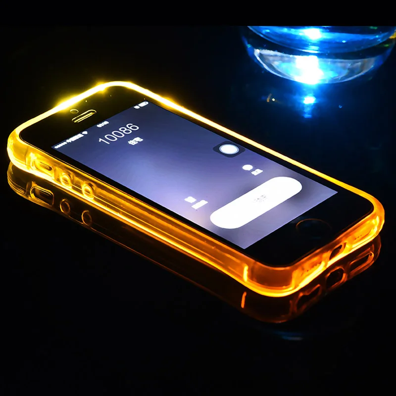 Новый светящийся чехол для селфи IPhone X 7 8 Plus 6 S plus 5s TPU + PC светодиодный мягкий ТПУ