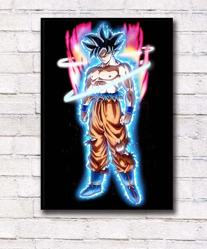 FX060 Dragon Ball Super Ultra Instinct Goku Япония Аниме Комикс горячий плакат искусство шелковые светлые холщовые современная домашняя, комнатная, настенная Печатный Декор - Цвет: Синий