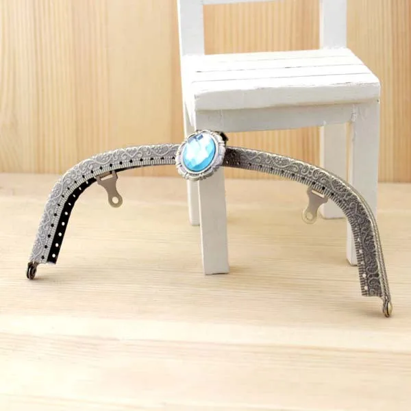 K253 DIY ломтики палочка драгоценный камень Кошелек Рамка Поцелуй застежка, античная латунь 16 см дугообразные DIY ручной работы портмоне сумка 2 шт./лот