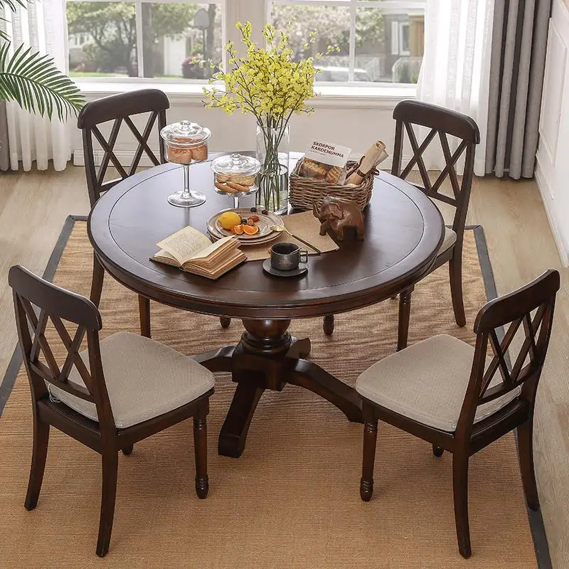 Juego De Comedor Dinning Meja Makan Comedores Mueble Set Tafel потертый шик деревянный круглый стол Меса стол