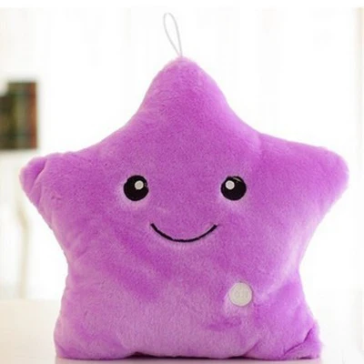 Purple Новинка! светящаяся детская подушка в форме звезды, плюшевая детская комната, Декор, постельное белье, украшение кроватки, Infantil, подушка-смайлик - Цвет: Purple
