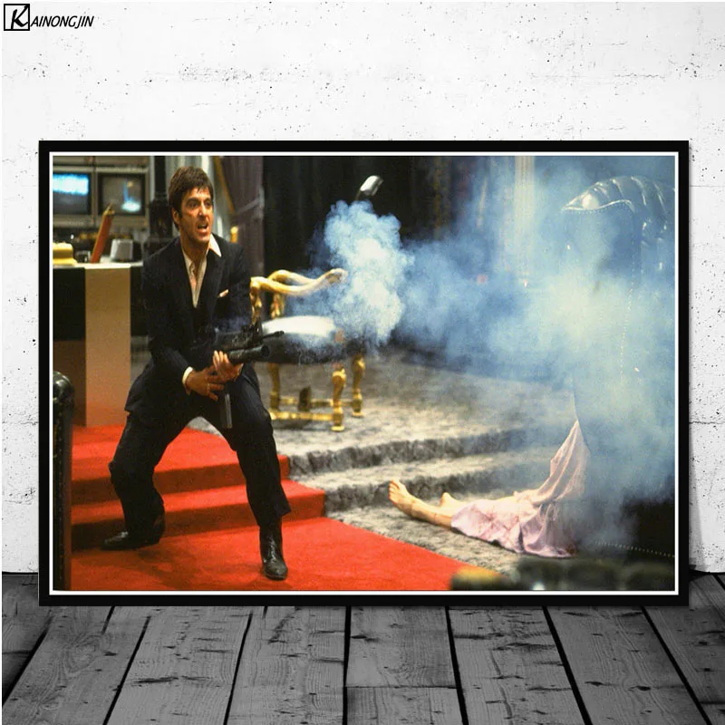 AL PACINO SCARFACE Гангстер Крестный отец фильм плакат стены искусства холст живопись плакаты и принты для комнаты декоративный домашний декор