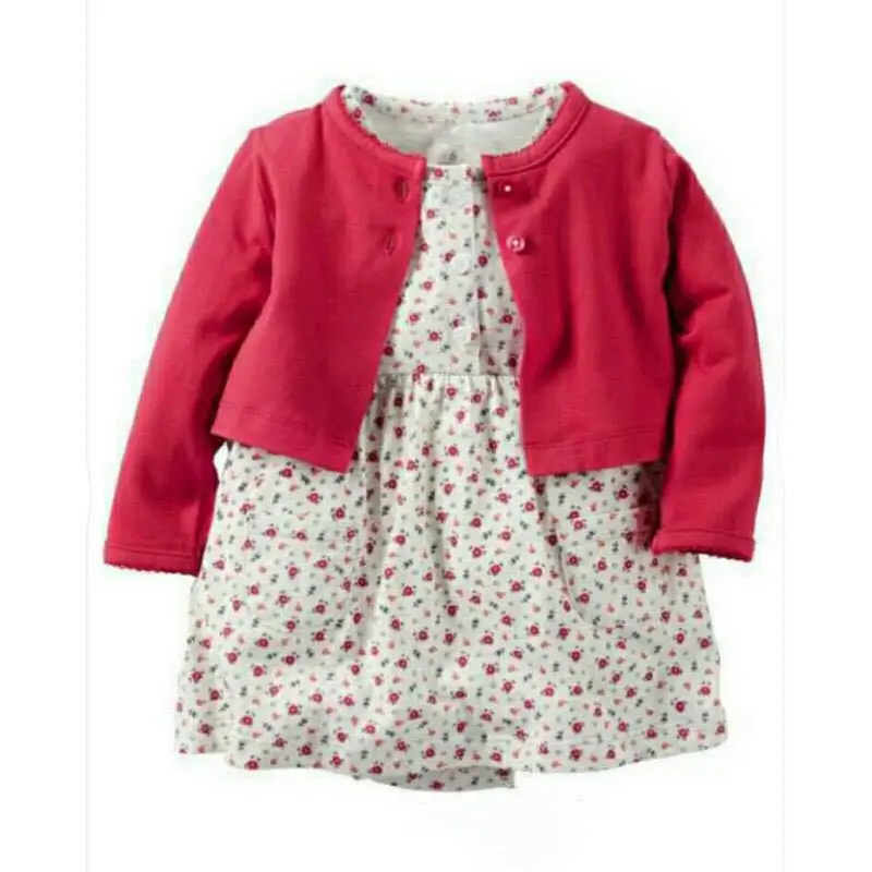Одежда для малышей; Carter's designs; комплект из платья-боди+ пальто - Цвет: Wine